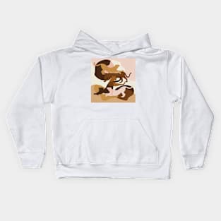 Nomade Big Cats / Abstract Cats in Blush Kids Hoodie